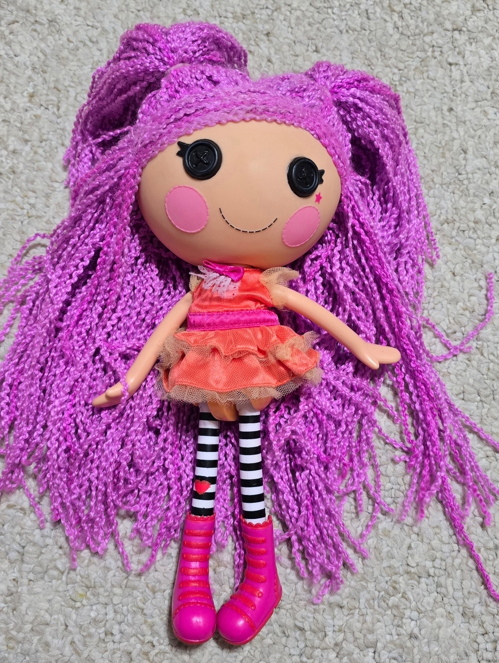 Lalaloopsy Loopy Hair Peanut Big Top 13" Full Size Doll Purple Yarn Hair